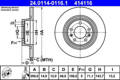 2x Bremsscheibe Hinterachse für CITROËN FIAT PEUGEOT TOYOTA JUMPY II