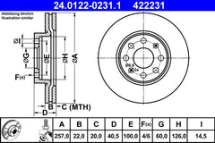 2x Bremsscheibe Vorderachse für FIAT OPEL GRANDE PUNTO EVO Van Kasten/Schrägheck