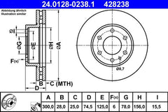 2x Bremsscheibe Vorderachse für IVECO DAILY IV Kasten Bus Pritsche/Fahrgestell V