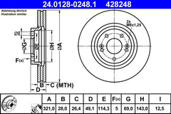 2x Bremsscheibe Vorderachse für HYUNDAI KIA GRAND SANTA FÉ FE IV II III