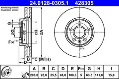 2x Bremsscheibe Vorderachse für VOLVO S60 III S90 II V60 Cross Country V90 Kombi
