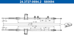 Seilzug Feststellbremse hinten für FORD B-MAX Van FIESTA Stufenheck VI