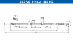 Seilzug Feststellbremse hinten rechts für HYUNDAI i10 I II