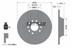 2x Bremsscheibe Hinterachse für AUDI A6 C6 Avant