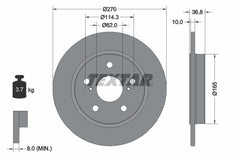2x Bremsscheibe Hinterachse für TOYOTA AURIS Kombi COROLLA Stufenheck VAN