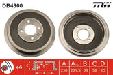 2x Bremstrommel Hinterachse für SEAT VW INCA CADDY II Großraumlimousine