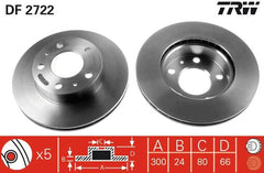 2x Bremsscheibe Vorderachse für CITROËN FIAT PEUGEOT JUMPER I Kasten Bus