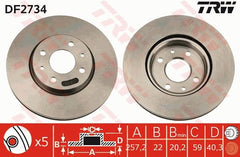 2x Bremsscheibe Vorderachse für ALFA ROMEO CITROËN FIAT LANCIA PEUGEOT MITO