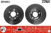 2x Bremsscheibe Hinterachse für OPEL ASTRA G Stufenheck Caravan CC Coupe