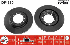 2x Bremsscheibe Vorderachse für RENAULT TRUCKS MASCOTT Kasten