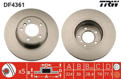 2x Bremsscheibe Vorderachse für BMW 5 Touring 6 Cabriolet
