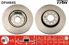 2x Bremsscheibe Vorderachse für AUDI SEAT SKODA VW BUICK CUPRA A1 A3 Sportback