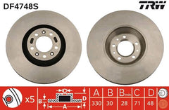 2x Bremsscheibe Vorderachse für CITROËN PEUGEOT C5 II Break III C6