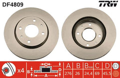 2x Bremsscheibe Vorderachse für MITSUBISHI GALANT VIII Kombi LANCER VII