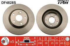 2x Bremsscheibe Vorderachse für TOYOTA LEXUS AURION AURIS Kombi CAMRY