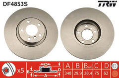 2x Bremsscheibe Vorderachse für BMW X5 X6