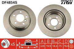 2x Bremsscheibe Hinterachse für BMW X5 X6