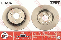 2x Bremsscheibe Hinterachse für VOLVO V40 Schrägheck Cross Country