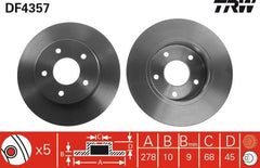 2x Bremsscheibe Hinterachse für NISSAN ALMERA TINO PRIMERA Hatchback Traveller