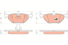 Bremsbelagsatz Scheibenbremse Hinterachse für BMW ALPINA 5 Touring B10