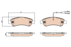 Bremsbelagsatz Scheibenbremse Hinterachse für CITROËN FIAT OPEL PEUGEOT JUMPER