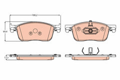 Bremsbelagsatz Scheibenbremse Vorderachse für CITROËN PEUGEOT TOYOTA JUMPY III