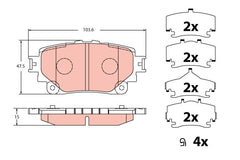 Bremsbelagsatz Scheibenbremse Hinterachse für TOYOTA LEXUS bZ4X COROLLA CROSS