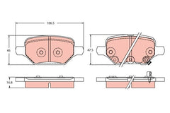 Bremsbelagsatz Scheibenbremse Hinterachse für OPEL CHEVROLET MOKKA / X TRAX