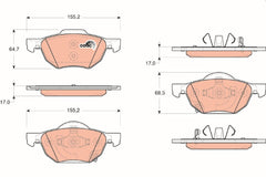 Bremsbelagsatz Scheibenbremse Vorderachse für HONDA ACCORD VII Tourer