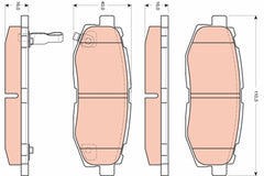 Bremsbelagsatz Scheibenbremse Hinterachse für SUBARU TOYOTA BRZ FORESTER LEGACY