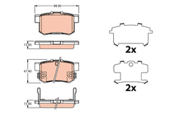 Bremsbelagsatz Scheibenbremse Hinterachse für SUZUKI KIZASHI SWIFT III SX4 /