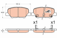 Bremsbelagsatz Scheibenbremse Hinterachse für CITROËN MAZDA MITSUBISHI PEUGEOT