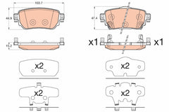 Bremsbelagsatz Scheibenbremse Hinterachse für NISSAN RENAULT QASHQAI II SUV