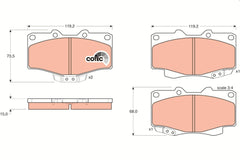 Bremsbelagsatz Scheibenbremse Vorderachse für TOYOTA VW 4 RUNNER II III HILUX V