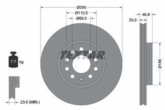 2x Bremsscheibe Vorderachse für MG 4 5 Kombi ZS SUV