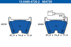 Bremsbelagsatz Scheibenbremse Vorderachse für AUDI A3 Sportback Limousine TT