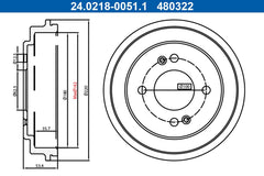 2x Bremstrommel Hinterachse für KIA PICANTO II