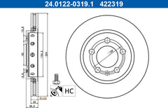 2x Bremsscheibe Hinterachse für VW POLO V Kasten/Schrägheck Stufenheck