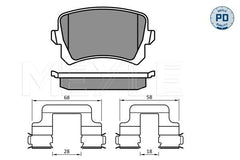 Bremsbelagsatz Scheibenbremse Hinterachse für AUDI SEAT VW A6 C6 Avant Q3