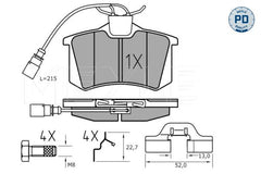 Bremsbelagsatz Scheibenbremse Hinterachse für FORD SEAT VW GALAXY I ALHAMBRA