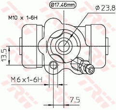 Radbremszylinder Hinterachse links für DAIHATSU SUBARU TOYOTA CUORE VII MATERIA