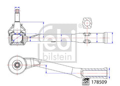 Spurstangenkopf Vorderachse links für CITROËN C3 / ORIGIN III Van
