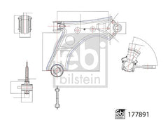 Querlenker Vorderachse rechts für FIAT OPEL DOBLO Cargo Kombi
