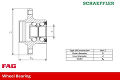 Radlagersatz Hinterachse für HONDA JAZZ II