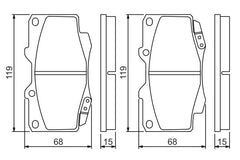 Bremsbelagsatz Scheibenbremse Vorderachse für TOYOTA FORTUNER HILUX VII Pick-up