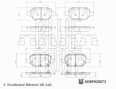 Bremsbelagsatz Scheibenbremse Hinterachse für OPEL CHEVROLET MOKKA / X TRAX