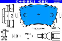Bremsbelagsatz Scheibenbremse Hinterachse für VW CALIFORNIA T5 Camper T6
