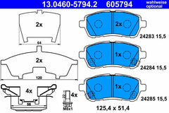 Bremsbelagsatz Scheibenbremse Vorderachse für DAIHATSU MAZDA SUBARU SUZUKI