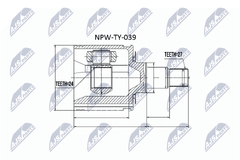Gelenksatz Antriebswelle Vorderachse für TOYOTA 4 RUNNER III LAND CRUISER 90