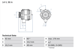 Lichtmaschine Generator für MERCEDES-BENZ PUCH 124 Stufenheck T-Model Coupe